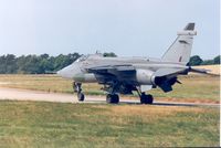 XZ108 @ EGQS - Jaguar GR.1A, callsign Wildcat 3, of 16[Reserve] Squadron taxying to the active runway at RAF Lossiemouth in the Summer of 1995. - by Peter Nicholson