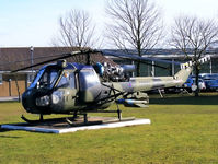 XT638 @ EGVP - Westland Scout AH1 preserved as gate guard at Middle Wallop - by Chris Hall