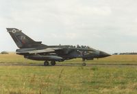 ZA447 @ EGQS - Tornado GR.1 of 12 Squadron taxying to the active runway at RAF Lossiemouth in the Summer of 1995. - by Peter Nicholson