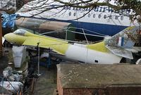 E-412 @ EGLB - Hawker Hunter F.MK51 ex RDAF at Brooklands - by moxy