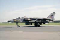 XZ387 @ EGXW - Sepecat Jaguar GR1A at RAF Waddington in 1990. - by Malcolm Clarke
