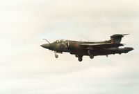 XT271 @ EGQS - Buccaneer S.2A of 237 Operational Conversion Unit landing on Runway 23 at RAF Lossiemouth in September 1988. - by Peter Nicholson