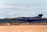 XV361 @ EGQS - Buccaneer S.2B of 208 Squadron taxying to Runway 05 at RAF Lossiemouth in September 1988. - by Peter Nicholson