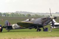 G-ASJV @ EGSU - Supermarine 361 Spitfire LF9B. At Duxfords Classic Jet & Fighter Display in 1996. - by Malcolm Clarke