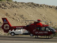 N39RX @ CCB - REACH, Upland's Fire helicopter is plugged into battery charger, fueled up, waiting for a call for service - by Helicopterfriend