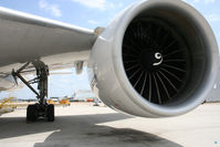 N78017 @ KIAH - B772 wing view, engine and gear. - by Darryl Roach