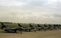 XF977 @ GREENHAM - Hunter PR.11 coded 865 of FRADU - Fleet Requirements and Air Direction Unit - with others of the Blue Herons display team at the 1979 Intnl Air Tattoo at RAF Greenham Common. - by Peter Nicholson