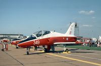 XX349 @ MHZ - Hawk T.1 of RAF Valley's 4 Flying Training School on display at the 1982 RAF Mildenhall Air Fete. - by Peter Nicholson