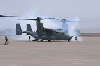 02-0025 @ AFW - At Fort Worth Alliance Airport - normal smoke during V-22 start-up - by Zane Adams