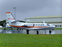 VP-CED @ EGPH - cessna 550 citation bravo ,owned by Iceland,is seen here at a wet EDI - by Mike stanners