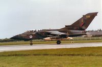 ZA585 @ EGQS - Tornado GR.1, callsign Magnum 2, of 45[Reserve] Squadron preparing for take-off on Runway 05 at RAF Lossiemouth in the Summer of 1992. - by Peter Nicholson