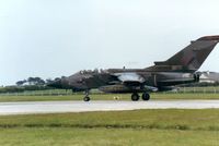 ZA608 @ EGQS - Tornado GR.1, callsign Magnum 3, of 617 Squadron taking off on Runway 05 at RAF Lossiemouth in the Summer of 1992. - by Peter Nicholson
