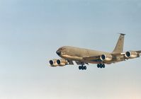 63-8036 @ EGQS - KC-135R Stratotanker of 19th Air Refuelling Wing from Robins AFB on approach to RAF Lossiemouth in September 1991. - by Peter Nicholson