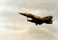 BA10 @ EGQS - Mirage 5BA of 8 Squadron Belgian Air Force on approach to RAF Lossiemouth in September 1991. - by Peter Nicholson