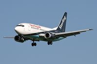 OY-API @ EGNT - Boeing 737-5L9. On approach to Rwy 25 at Newcastle Airport in 2006. - by Malcolm Clarke