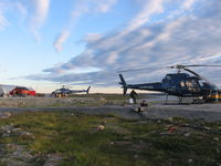 C-FFKK - Two Heli Explore aircraft on stanby at Boston camp Nunavut - by Heli Explore Inc