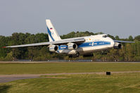 RA-82045 @ ORF - Volga Dnepr Airlines An-124-100 Ruslan RA-82045 (FLT VDA4669) arriving to RWY 23 from Huntsville Int'l (KHSV). Originated from Miramar MCAS (KNKX) as VDA4668 to KHSV. The An-124-100 does a lot of contract work for the US Military.