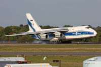 RA-82045 @ ORF - Volga Dnepr Airlines An-124-100 Ruslan RA-82045 (FLT VDA4669) touching down on RWY 23 from Huntsville Int'l (KHSV). Originated from Miramar MCAS (KNKX) as VDA4668 to KHSV. The An-124-100 does a lot of contract work for the US Military.