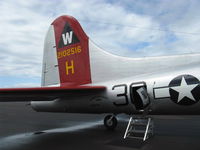 N5017N @ OXR - 1944 Boeing B-17G Flying Fortress 'Aluminum Overcast', tail with large rudder - by Doug Robertson