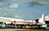 OB-R-1005 @ MIA - CL-44-D6 of Aeronaves Del Peru at Miami in November 1979. - by Peter Nicholson