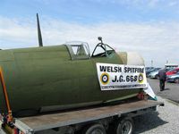 JG668 @ EGFH - Spitfire VIII fuselage on display at a fund raising visit to Swansea Airport. Carried the s/n 58-411 in RAAF service. Became an exhibit at the Welsh Spitfire Museum at Haverfordwest Airport and  registered G-CFGA on 5 January 2009. - by Roger Winser
