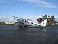 G-AIDL @ EGFH - Visiting de Havilland Rapide 6 in RAF markings with s/n TX310th - by Roger Winser