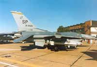 87-0281 @ MHZ - F-16C Falcon of 480th Tactical Fighter Squadron/52nd Tactical Fighter Wing at Spangdahlem on display at the 1990 RAF Mildenhall Air Fete. - by Peter Nicholson