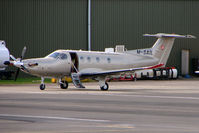 M-SAIL @ EGBJ - Isle of Man registered Pilatus PC-12 at Gloucestershire Airport - by Terry Fletcher