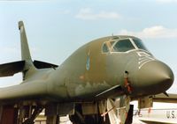 86-0114 @ MHZ - B-1B Lancer named Wolfhound of the 319th Bomb Wing at Grand Forks AFB in the static park at the 1990 RAF Mildenhall Air Fete. - by Peter Nicholson