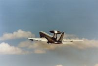 LX-N90443 @ MHZ - NATO E-3A Sentry taking off at the 1990 RAF Mildenhall Air Fete. - by Peter Nicholson