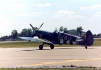 G-BJSG @ MHZ - Another view of Spitfire LF.IXe which flew at the 1990 RAF Mildenhall Air Fete. - by Peter Nicholson
