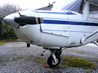 G-BMFZ @ EGLA - Cornwall Flying Club C152 with damage to the nose wheel - by Chris Hall