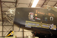 LV907 - Nose Art on Halifax Bomber , marked as LV907 , and displayed at the Yorkshire Air Museum at Elvington - by Terry Fletcher