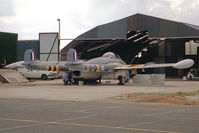 G-BLKA @ EGTC - De Havilland Venom FB54 at Cranfield Airfield, UK in 1993. - by Malcolm Clarke