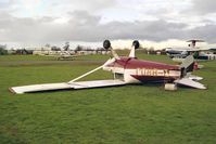 G-BRDJ @ EGTC - Luscombe 8F Silvaire. Severely damaged, together with Luscombe 8A G-BPZC, in the severe storm which swept across southern England in January, 1990. She was rebuilt to fly again another day. - by Malcolm Clarke