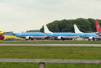 PH-BDA @ EGBP - KLM B737s PH-BDA / C/ D - Three of the aircraft awaiting the scrapman's axe at Kemble - by Terry Fletcher