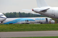 EC-GRE @ EGBP - Just the fuselage of Clickair A320 remains at Kemble - by Terry Fletcher