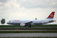 9H-AEO @ EDDP - Full throttle on runway 26R for a take off to Malta - by Holger Zengler