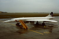 G-BOAD @ EGFF - BA Concorde being readied for a charter flight over the Bay of Biscay in 1993? - by Roger Winser