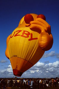 G-BZBY @ EGVI - Seen at RAF Greenham Common at the IAT in 1981. Buzby hot air balloon owned by Post Office Telecommunications. - by Roger Winser