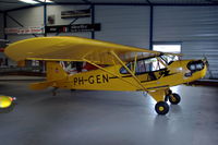 PH-GEN @ EHSE - Piper Cub PH-GEN parked in the Flying Museum at Seppe airfield, the Netherlands. - by Henk van Capelle