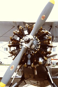 G-BEYB @ EGDY - Pratt & Whitney R-985-AN-14B engine fitted in the replica aircraft. At RNAS Yeovilton Naval Air Day 1978? - by Roger Winser