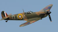 P7350 @ EGTH - P7350 at Shuttleworth May Sunset Air Display. P7350 is the oldest airworthy Spitfire in the world and the only Spitfire still flying today to have actually fought in the Battle of Britain. 