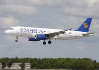 5B-DCH @ EGCC - Cyprus Airways, Airbus A320-232 (c/n 2359). - by vickersfour