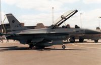 J-270 @ MHZ - F-16B Falcon of 323 Squadron Royal Netherlands Air Force in the static park at the 1989 RAF Mildenhall Air Fete. - by Peter Nicholson