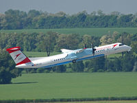 OE-LGL @ VIE - Brandnew plane - Austrians first Dash8-Q400 NEXTGEN taking off from RWY 29 - probably one of the first pictures of that new plane at VIE! - by P. Radosta - www.austrianwings.info