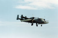 68-15931 @ EGQS - OV-1D Mohawk of the 3rd Military Intelligence Battalion on final approach to RAF Lossiemouth in September 1989. - by Peter Nicholson