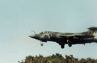 XV865 @ EGQS - Buccaneer S.2B of 208 Squadron on final approach to RAF Lossiemouth in September 1989. - by Peter Nicholson