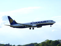 EI-EFC @ EGPH - Edinburgh based Ryanair Boeing 737-8AS On finals for runway 06 - by Mike stanners