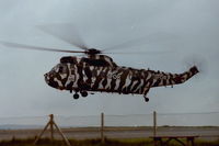 ZA297 @ EGFH - Royal Navy Sea King HC.4 helicopter (Y)C of 845 NAS in SFOR markings visiting Swansea Airport in September 1997. - by Roger Winser